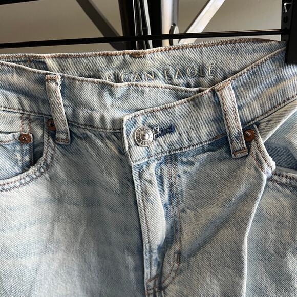 American Eagle Highest Rise Baggy Straight Jeans Size 0 Regular - Picture 5 of 9